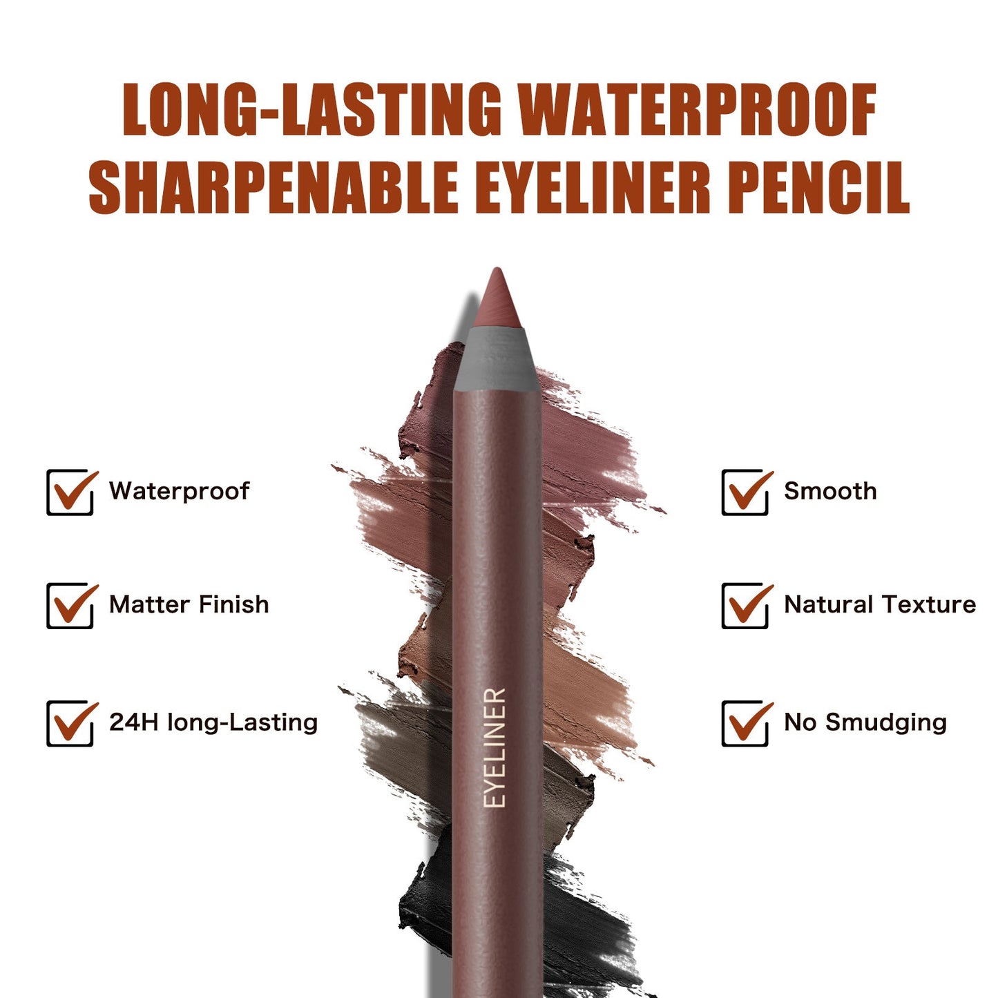 24H Waterproof Eyeliner Pencil – Smudge-Resistant Vegan Eye Liner