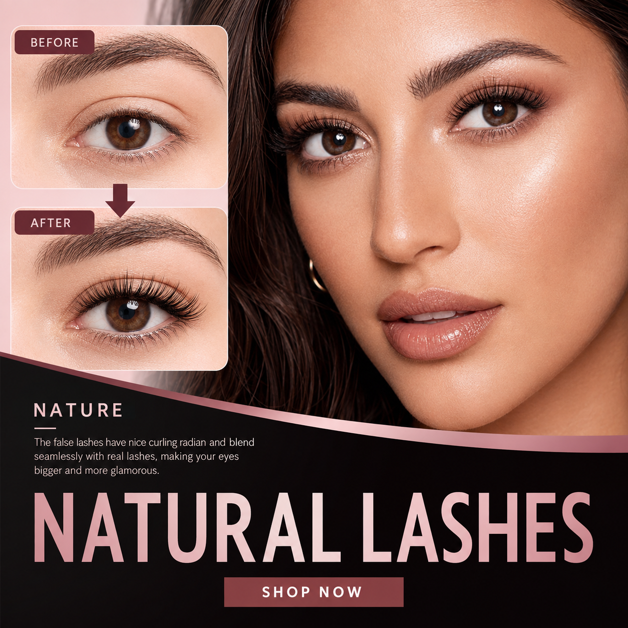Glue-Free Self-Adhesive Lashes-3-Second, Natural & Reusable